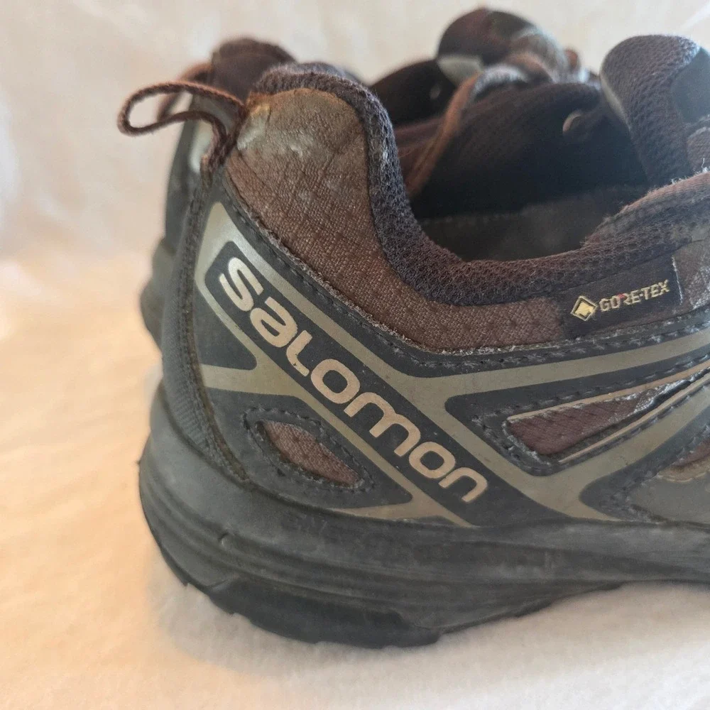 Salomon X Crest Gore-Tex Men's Hiking Shoes Brown Waterproof Size 8.5